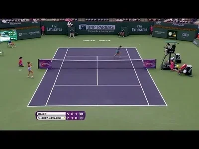 Superb rally between Halep and Suarez Navarro in Indian Wells