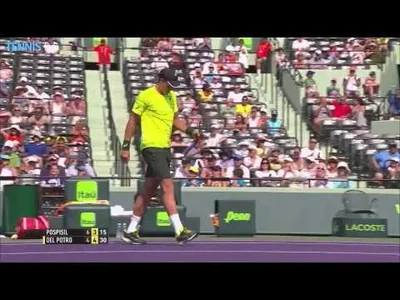  Drop shot duel between Del Potro and Pospisil in Miami