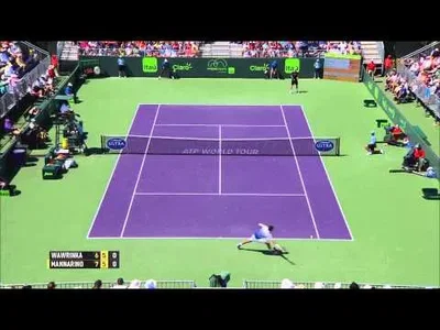 Huge forehang from Mannarino against Wawrinka in Miami !