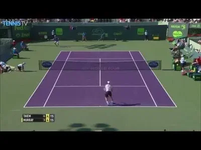 Murray mastering the net against Thiem in Miami