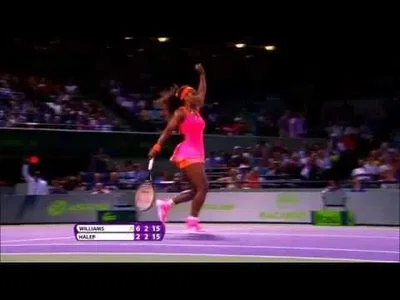 Perfect lob by Serena Williams against Halep in Miami