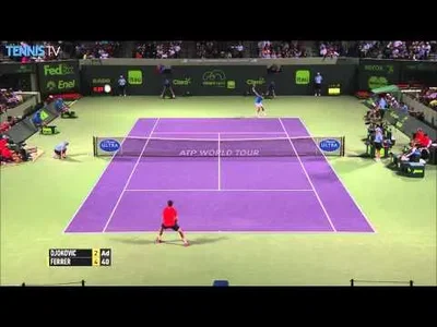 Ferrer saves break Point in style against Djokovic in Miami