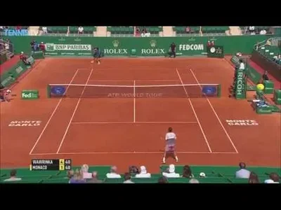 Incredible volley from Wawrinka against Monaco In Monte-Carlo