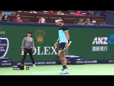Nadal hits triple winning returns in a row against Karlovic in Shanghai