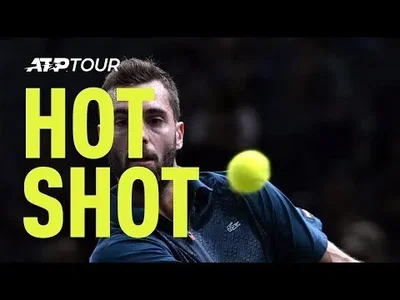 Magical backspin drop volley from Paire against Simon in Paris
