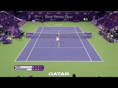 Unlikely passing shot from Radwanska against Vinci in Doha
