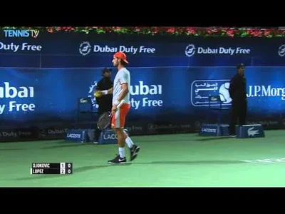 New perfect backhand smash from Lopez against Djokovic in DubaI