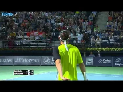 Amazing point from Baghdatis against Wawrinka in Dubai's final