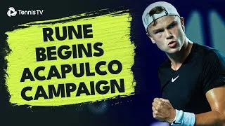 Regardez Rune dominer Mmoh au premier tour de l'ATP 500 d'Acapulco. Faits marquants du match.