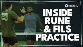 L'intérieur de l'entraînement d'Arthur Fils et Holger Rune à Indian Wells ! 🌴
