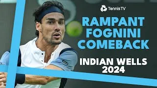 Fabio Fognini gagne six jeux d'affilée alors qu'il était mené d'un set et d'un break.