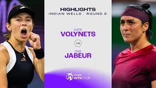 Les meilleurs moments de Volynets vs Jabeur au deuxième tour d'Indian Wells