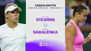 Les meilleurs moments de Sabalenka vs Stearns au deuxième tour d'Indian Wells