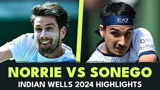Les meilleurs moments de Norrie vs Sonego au deuxième tour d'Indian Wells