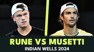 Les meilleurs moments de la solide victoire de Rune sur Musetti au troisième tour à Indian Wells