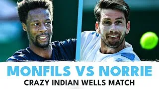 Les meilleurs moments de la folle bataille entre Monfils et Norrie au troisième tour d'Indian Wells !