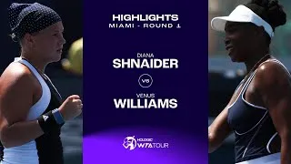 Diana Shnaider vs Venus Williams | 2024 Miami round 1 | Highlights