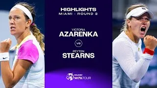 Victoria Azarenka vs Peyton Stearns | 2024 Miami Round 2 | Highlights
