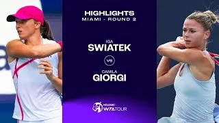 Iga Swiatek vs Camila Giorgi | 2024 Miami Round 2 | Highlights