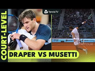 Cet angle 😍 Jack Draper contre Lorenzo Musetti, les temps forts filmés avec la nouvelle caméra au niveau du court
