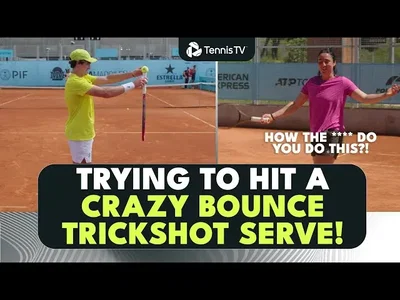 Les joueurs professionnels de tennis peuvent-ils reproduire ce service de trickshot avec un rebond fou ?!