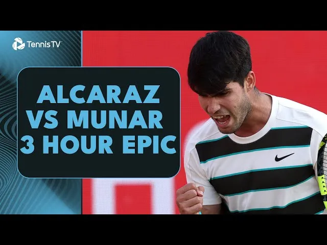 Carlos Alcaraz vs Jaume Munar Exhausting 3-Hour Battle | Queen's 2025 Highlights