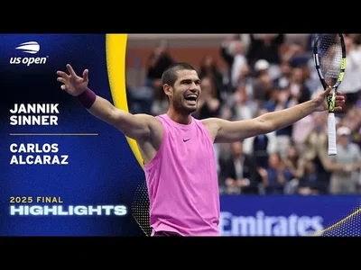 Regardez les temps forts de Carlos Alcaraz battant Jannik Sinner en finale de l'US Open 2025.