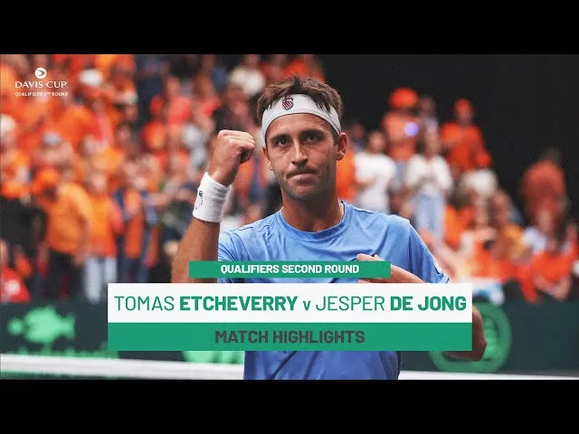 Regardez les moments forts de De Jong contre Etcheverry aux qualifications de la Coupe Davis 2025 entre les Pays-Bas et l'Argentine