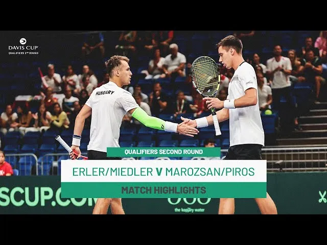 Regardez les temps forts de Piros/Marozsan contre Erler/Miedler lors des qualifications de la Coupe Davis 2025, deuxième tour, où la Hongrie affronte l'Autriche.