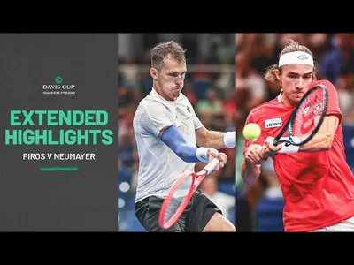 Regardez les temps forts de Piros contre Neumayer au deuxième tour des qualifications de la Coupe Davis 2025 où la Hongrie affronte l'Autriche