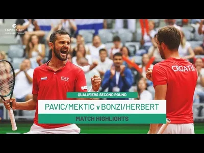 Regardez les temps forts de Mektic/Pavic contre Bonzi/Herbert au deuxième tour des qualifications de la Coupe Davis 2025 où la Croatie affronte la France