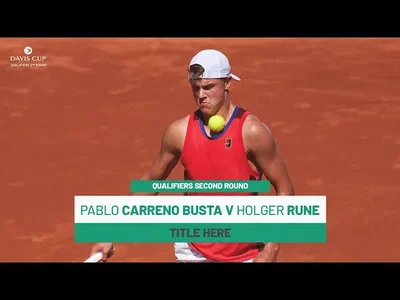 Regardez les temps forts de Carreño Busta contre Rune au deuxième tour des qualifications de la Coupe Davis 2025 où l'Espagne affronte le Danemark