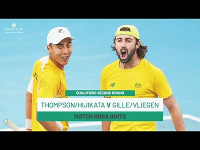 Regardez les temps forts de Thompson/Hijikata contre Gille/Vliegen lors du deuxième tour des qualifications de la Coupe Davis 2025 où l'Australie affronte la Belgique