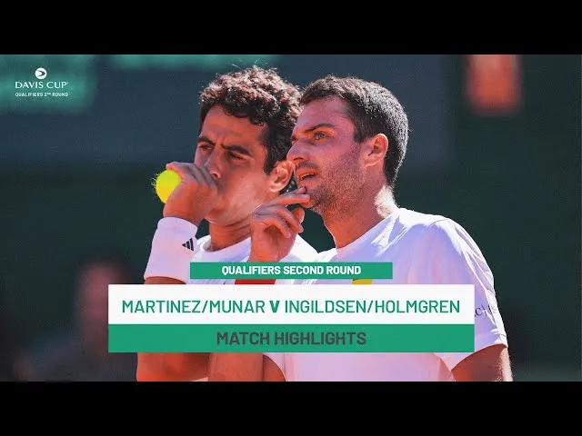 Regardez les moments forts de Munar/Martinez contre Holmgren/Ingildsen lors du deuxième tour des qualifications de la Coupe Davis 2025 où l'Espagne affronte le Danemark.