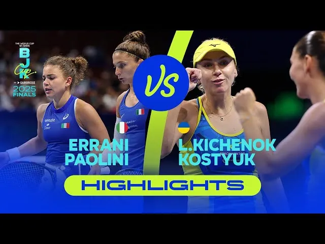 Regardez les moments forts d'Errani/Paolini contre Kostyuk/Kichenok en demi-finales de la Billie Jean King Cup 2025 où l'Italie affronte l'Ukraine