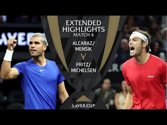 Regardez comment Alcaraz/Mensik ont vaincu Fritz/Michelsen lors du Match 4 à la Laver Cup 2025 à San Francisco.