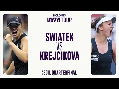 Regardez les moments forts de la victoire de Swiatek sur Krejcikova en quart de finale à Séoul.