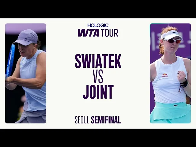 Regardez les temps forts de la victoire de Swiatek contre Joint en demi-finales à Séoul.