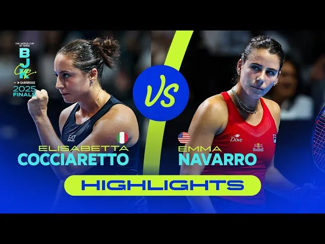 Regardez les moments forts de Cocciaretto contre Navarro lors de la finale de la Coupe Billie Jean King 2025, alors que l'Italie affronte les États-Unis.