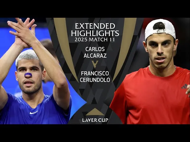 Regardez comment Alcaraz a détruit Cerundolo pour garder l'équipe Europe en vie lors du Match 11 de la Laver Cup 2025 à San Francisco.