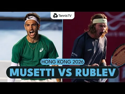 Lorenzo Musetti bat Andrey Rublev à Hong Kong 2026 – Demi-finale