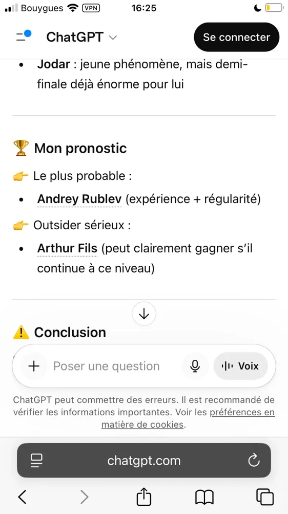 Attention spoiler j’ai demandé à chatgpt qui allez gagner l’ATP 500 de Barcelone car je pouvais plus attendre vous allez peut être etre eplapourdie de...