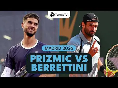 Dino Prizmic bat Matteo Berrettini à Madrid 2026 – 1er tour