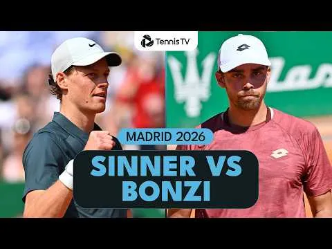 Jannik Sinner domine Benjamin Bonzi à Madrid 2026 – 2e tour