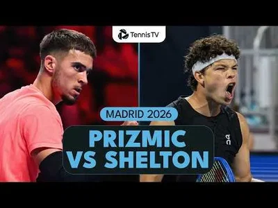 Dino Prizmic bat Ben Shelton à Madrid 2026 – Deuxième tour