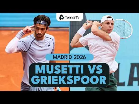 Lorenzo Musetti bat Tallon Griekspoor à Madrid 2026 – 3e tour