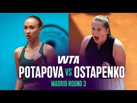 Anastasia Potapova bat Jelena Ostapenko au Madrid 2026 – 3e tour