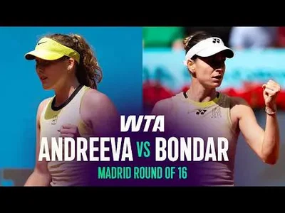 Andreeva domine Bondar au Madrid 2026 – Huitième de finale