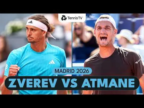 Alexander Zverev bat Terence Atmane à Madrid 2026 – 3e tour