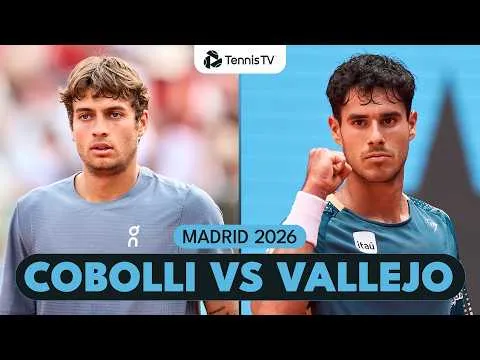 Cobolli bat Vallejo à Madrid 2026 – 3e tour